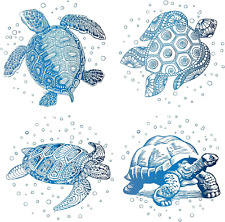 4 Styles 6.3 Sea Turtles Window Decals Static Sea Animal Glass Sliding Door Sti