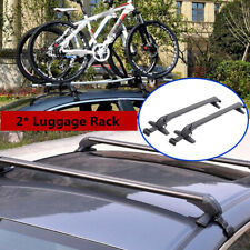 Black Car Roof Rail Luggage Rack Baggage Carrier Aluminum Trim Wlock Key 110cm