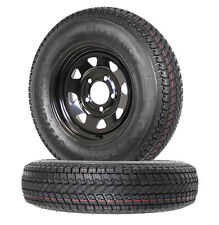 2-pk Trailer Tire On Rim Bias Ply St17580d13 17580 Lrc 5-4.5 Black Spoke Wheel