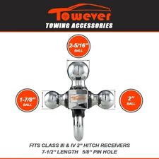 Towever 84180 Trailer Hitch Tri Ball Mount With Hook 3 Ball Hitch Fit For Towin