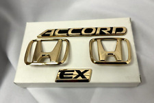 For 94-97 Honda Accord Ex Trunk Lid Hood Replacement Gold Emblem Badge Logo Kit