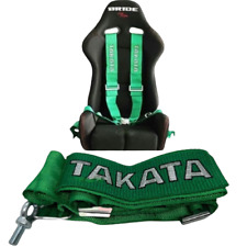 Takata 4 Point Snap-on 3 With Camlock Racing Seat Belt Harness Universal Green