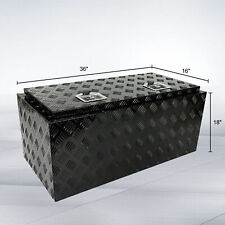 36x17x18 Black Aluminum Tool Box Truck Trailer Bed Underbody Storagelock Key