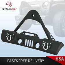 Yitamotor Rock Stubby Front Bumper Fit For 2007-2018 Jeep Wrangler Jk W Stinger