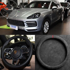 15 Durable Black Suede Alcantara Car Steering Wheel Cover For Porsche Panamera