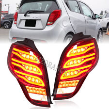 Pair Tail Lights Assembly For Chevrolet Spark 2011 2012-2014 Led Rear Lamps Red