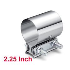 Stainless Steel Lap Joint Exhaust Band Clamp Muffler Sleeve Coupler 2.25 Inch