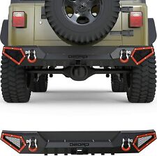 Oedro Textured Offroad Rear Bumper For 1987-2006 Jeep Wrangler Tj Yj W D-rings