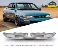 For 1993-1997 Toyota Corolla Clear Chrome Front Bumper Light Lamp Leftright Set