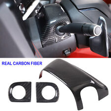 Dry Real Carbon Fiber Steering Wheel Base Cover Set For Corvette C8 Z06 20-23 Us