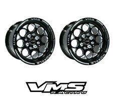 X2 Vms Racing Modulo 15x7 Black Silver Drag Race Wheels For Honda Delsol Eg2
