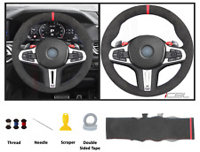 Black Alcantara Hand-stitched Suede Steering Wheel Cover For Bmw G20 G80 M340i