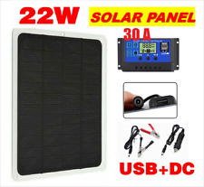 22w Solar Panel Kit 12v Trickle Charger Battery Charger Maintainer Boat Rv Car
