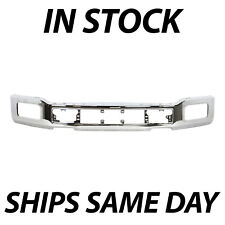 New Chrome - Steel Front Bumper Face Bar For 2018-2020 Ford F-150 W Fog 18-20