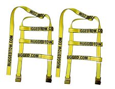 Car Basket Straps Adjustable Tow Dolly Demco Wheel Net Flat Hooks 14-20 Yellow