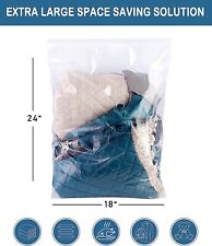 25 Large Plastic Bags Zipper Top 18 X 24 Seal Top Food Storage Clothes Bag