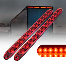 2pcs 16 11 Led Red Truck Trailer Light Bar Stop Turn Tail Brake Light Strip Kit