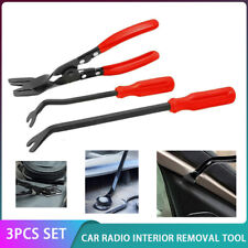 3pcs Steel Car Door Panel Clips Repair Tool Kit Disassembly Metal Pry Tool Set