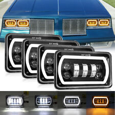 4x 4x6 Led Headlights Hilo Beam Turn Signal Drl For Oldsmobile Cutlass 1980-88