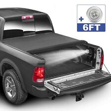 Truck Tonneau Cover 6ft Bed For 2005-2015 Toyota Tacoma W Led Lamp Roll Up