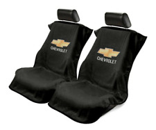 2 - Seat Armour Seat Protector Covertowel With Chevy Bowtie Logo - Black