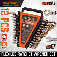 12pc Flex-head Ratcheting Wrench Set Set W Organizer Metricsae 8-9mm 14-78