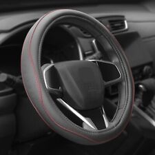Universal Red Stitching Style Synthetic Leather Steering Wheel Cover 14.5-15