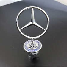 For Mercedes-benz Mounted Star Hood Logoemblemornament Chromeblue