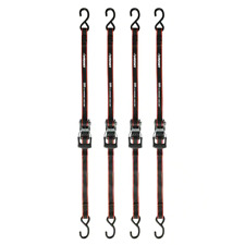 New Ratchet Tie Down With S Hook 4-pack 12 Ft. X 1 In. Weather Resistant