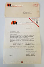 Vtg 1965 Marvel Oil Letter To Customer Retro Letterhead Top Cylinder Oiler Ooak