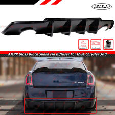 For 2012-2014 Chrysler 300 300s Ampp Gloss Black Shark Fin Rear Bumper Diffuser