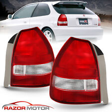 For 1996 1997 1998 1999 2000 Honda Civic 3dr Hatchback Red Clear Tail Lights