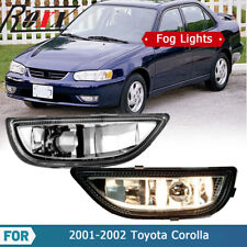 Fog Lights For 2001-2002 Toyota Corolla Front Bumper Driving Lamps Clear Lens