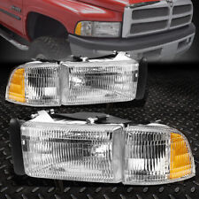 For 94-01 Dodge Ram 1500 2500 3500 Fluted Lens Headlights Headlamp Wcorner Lamp