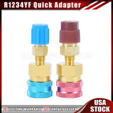 2pc R1234yf Quick Coupler Connector Adapters Highlow Manifold Ac Gauge Auto Set