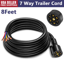 8 Feet 7 Way Rv Trailer Plug Wire Connector Inline Cord 7 Pin Inline Harness Kit