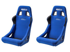 Pair Sparco Sprint L Racing Bucket Seat - Large - Blue Fabric - Fia Approved