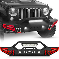Front Bumper For 07-2024 Jeep Wrangler Jk Jl Jku Jlu Unlimited With 5 Led Lights