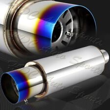 N1 Style 4 Burnt Tip Stainless Weld On Exhaust Muffler 2.5 Inlet Universal