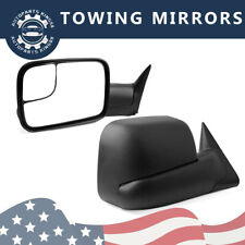 Tow Mirrors For 1994-1997 Dodge Ram 1500 2500 3500 Flip-up Power Adjustable Lens