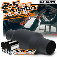 Black 12 Straight-through Exhaust Muffler 2.5 Inletoutlet Tip W2 Joint Clamp