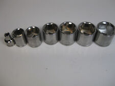 Blue Point By Snap On - Lot Of 7 Shallow Socket Set 6pt 38 Drive Sae