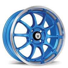 4 New 15x7 Konig Lightning Blue Wheels Rims 4x100 4-100 15-7 Et38