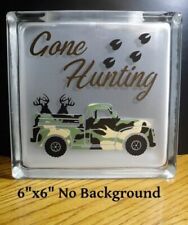Gone Hunting Old Truck Camo Decal Sticker For Diy 8 Glass Block Tile