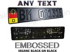 German Black On Black Euro Style Tag Bmw European License Plate Any Text