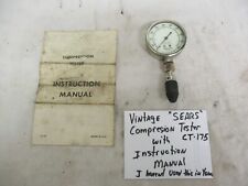 Vintage Sears Compression Tester 244.2119 300lb Gauge With Instruction Manual