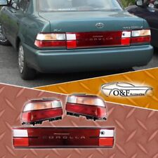 For 1993 1997 Toyota Corolla Tail Lights Clear Red Lamp License Board Center Set