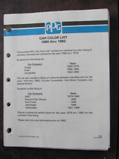 Ppg 1960-1992 Dodge Ford Studebaker Gm Car Paint Color List Manual