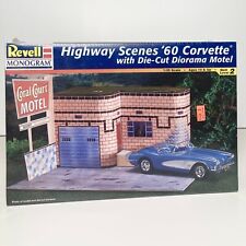 Highway Scenes 60 Corvette W Die-cut Motel Diorama Revell 85-7802 Sealed Model