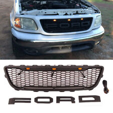 Grill For Ford F150 1999-2003 Front Grille Raptor Style Honeycomb W Light Black